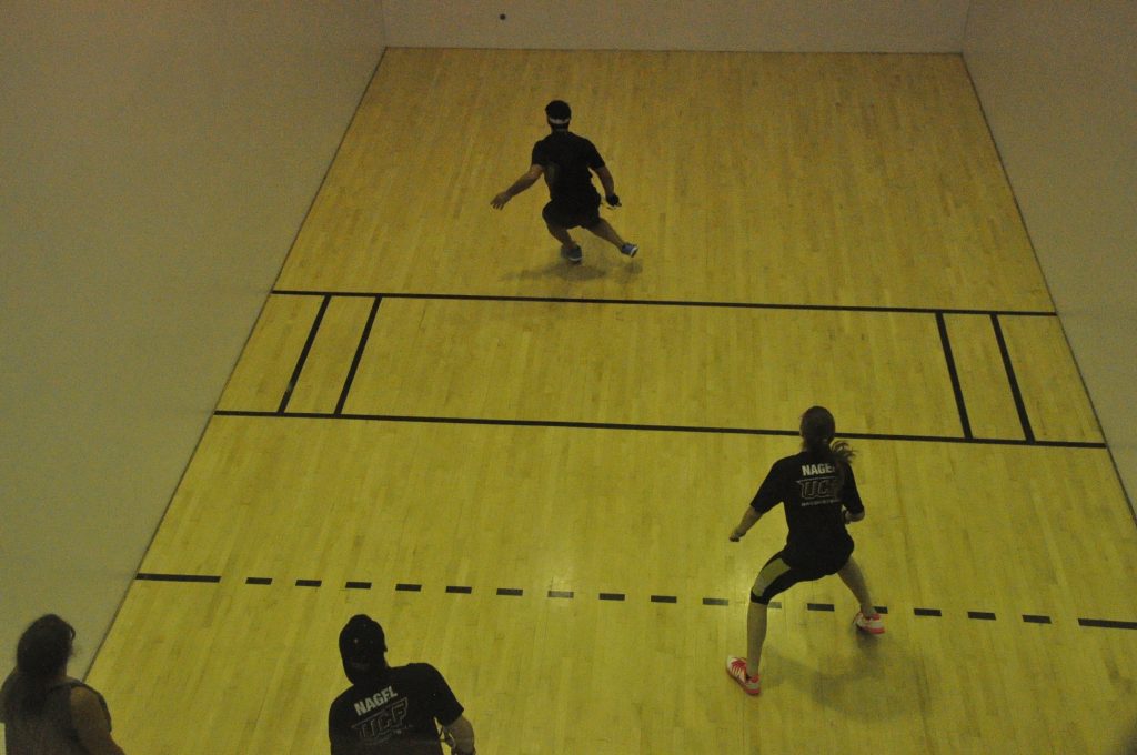 Students playing on the RWC Racquetball courts