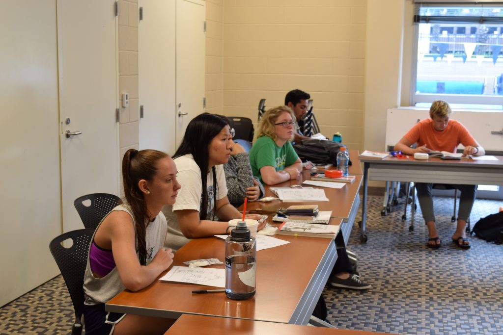 Students in CPR class in the RWC Wet Classroom