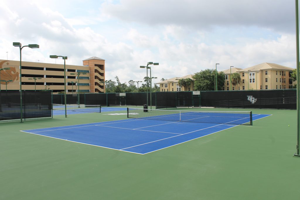 UCF RWC Tennis Complex (showing UCF logo and blue courts)