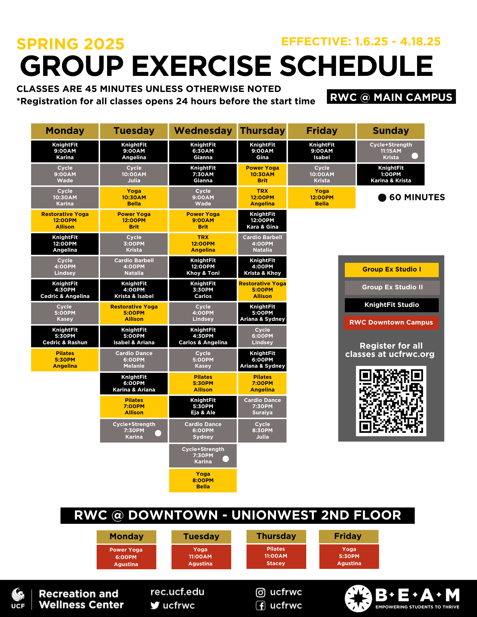 Group Exercise • Recreation and Wellness Center • UCF